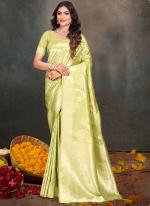 Cotton Silk Mint Green Party Wear Weaving Saree